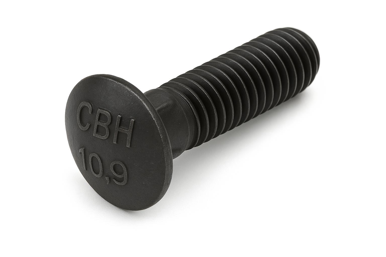 ROUND HEAD SQUARE NECK CARRIAGE BOLT-(DIN 603)-HALF THREAD-M5 X 0.8 X 16M-GRADE 10.9-WZP