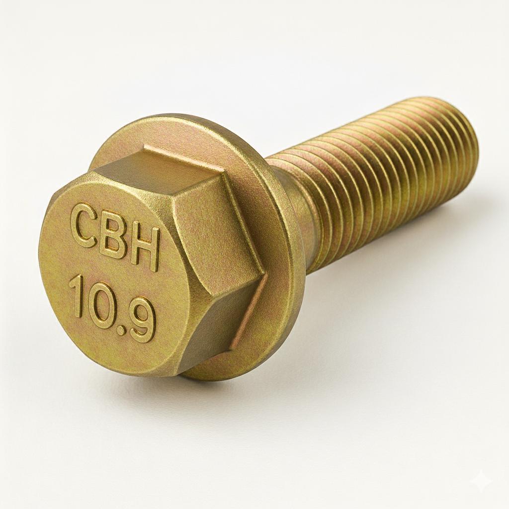 HEX FLANGE BOLT-(DIN 6921)-FULL THREAD-M5 X 0.8 X 10M-GRADE 10.9