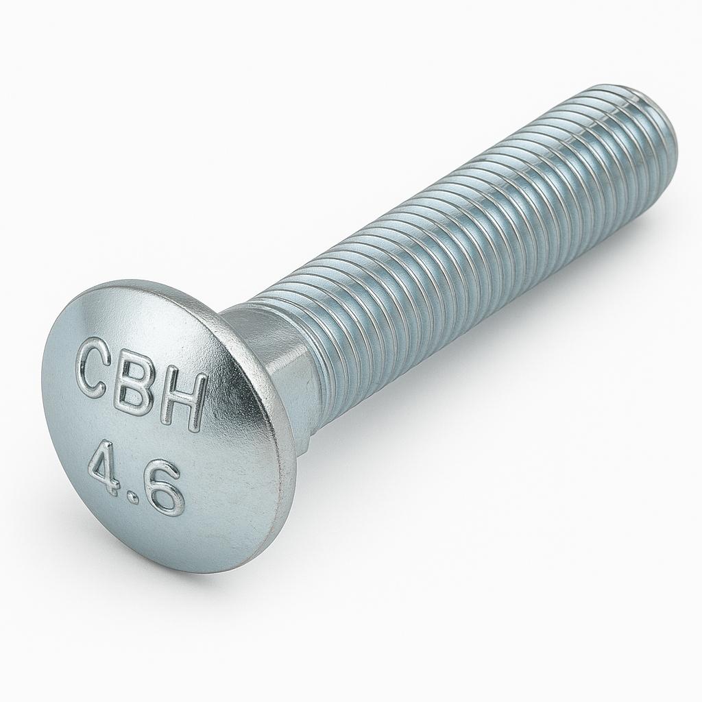 ROUND HEAD SQUARE NECK CARRIAGE BOLT-(DIN 603)-HALF THREAD-M5 X 0.8 X 16M-GRADE 4.6