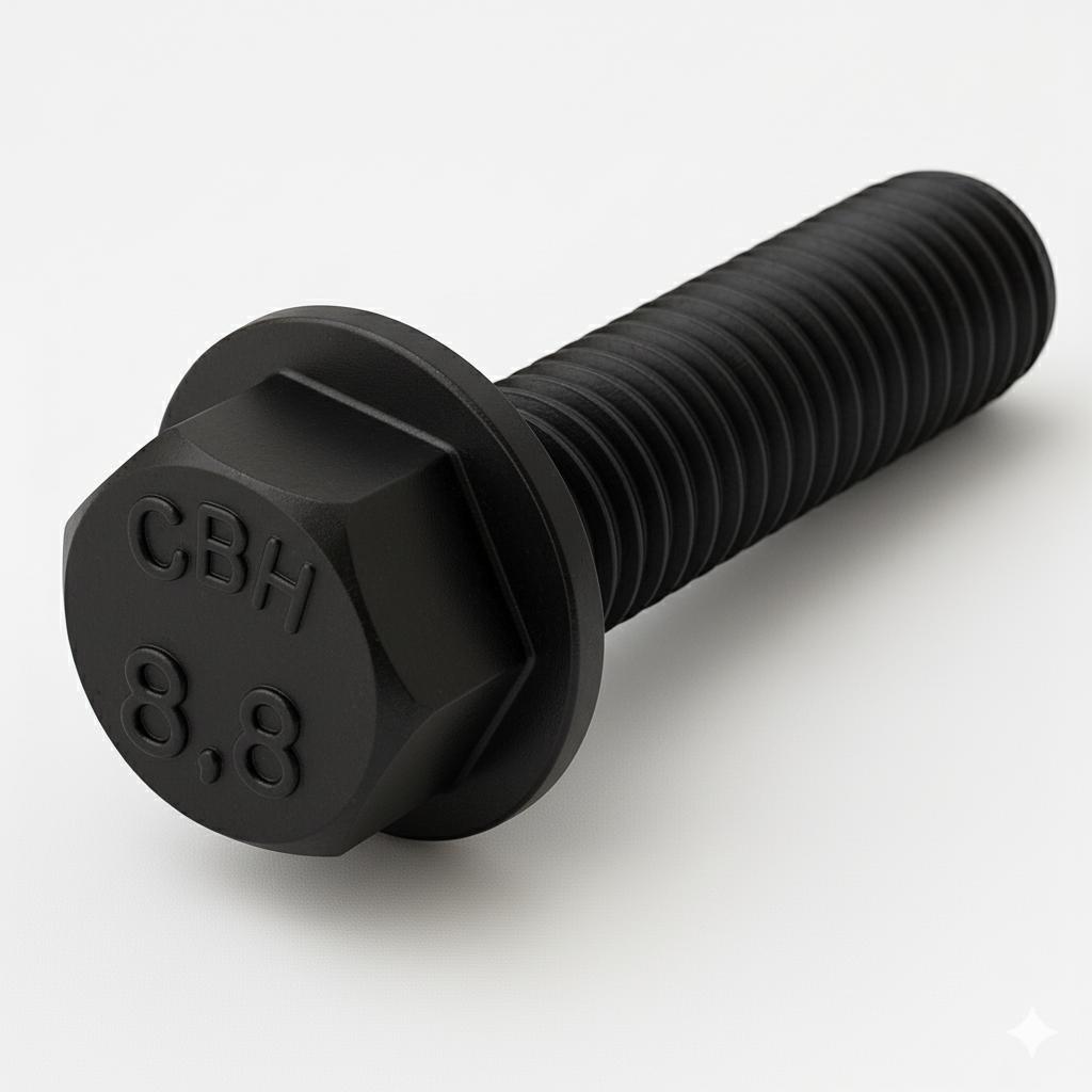 HEX FLANGE BOLT-(DIN 6921)-FULL THREAD-M5 X 0.8 X 10M-GRADE 8.8