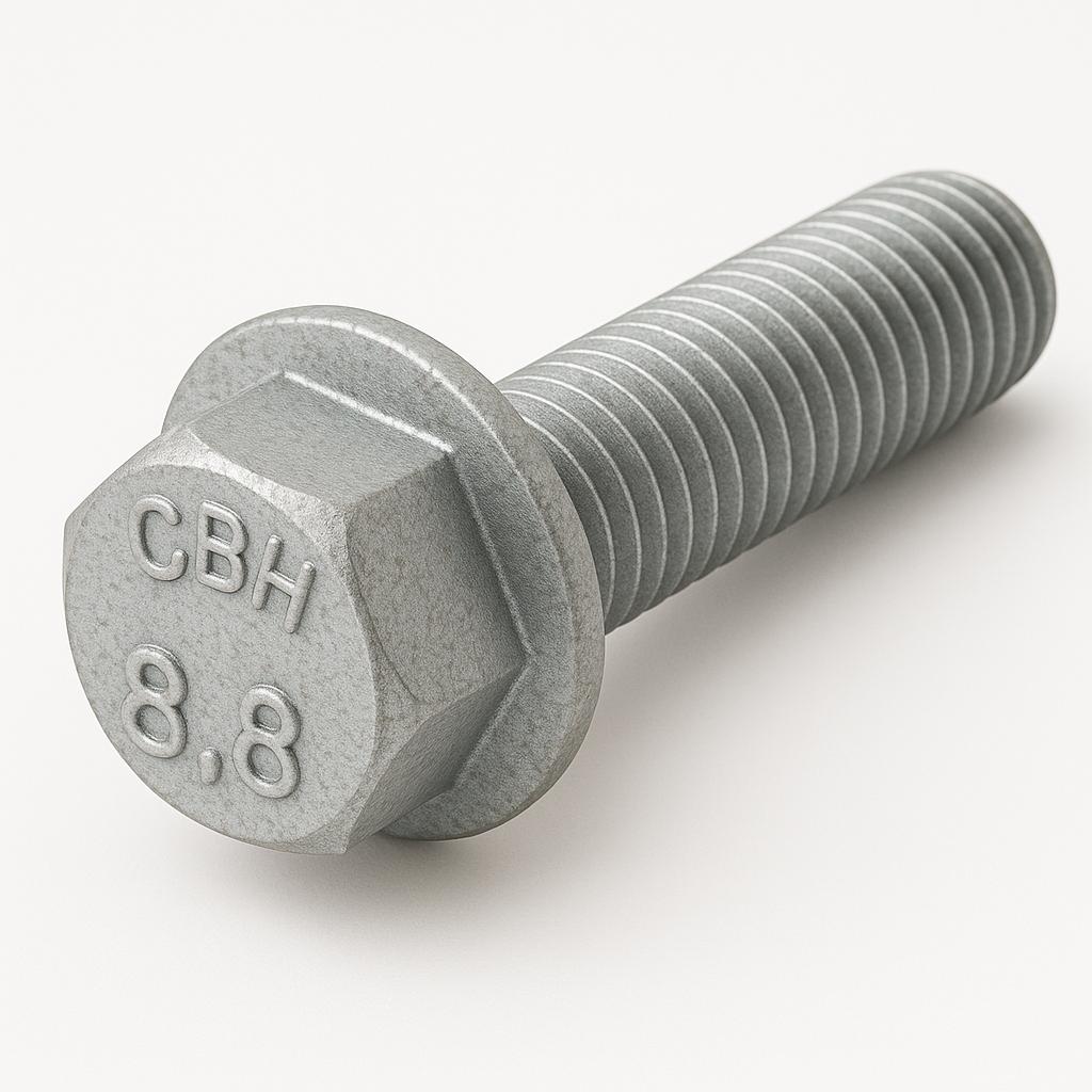 HEX FLANGE BOLT-(DIN 6921)-FULL THREAD-M5 X 0.8 X 10M-GRADE 8.8